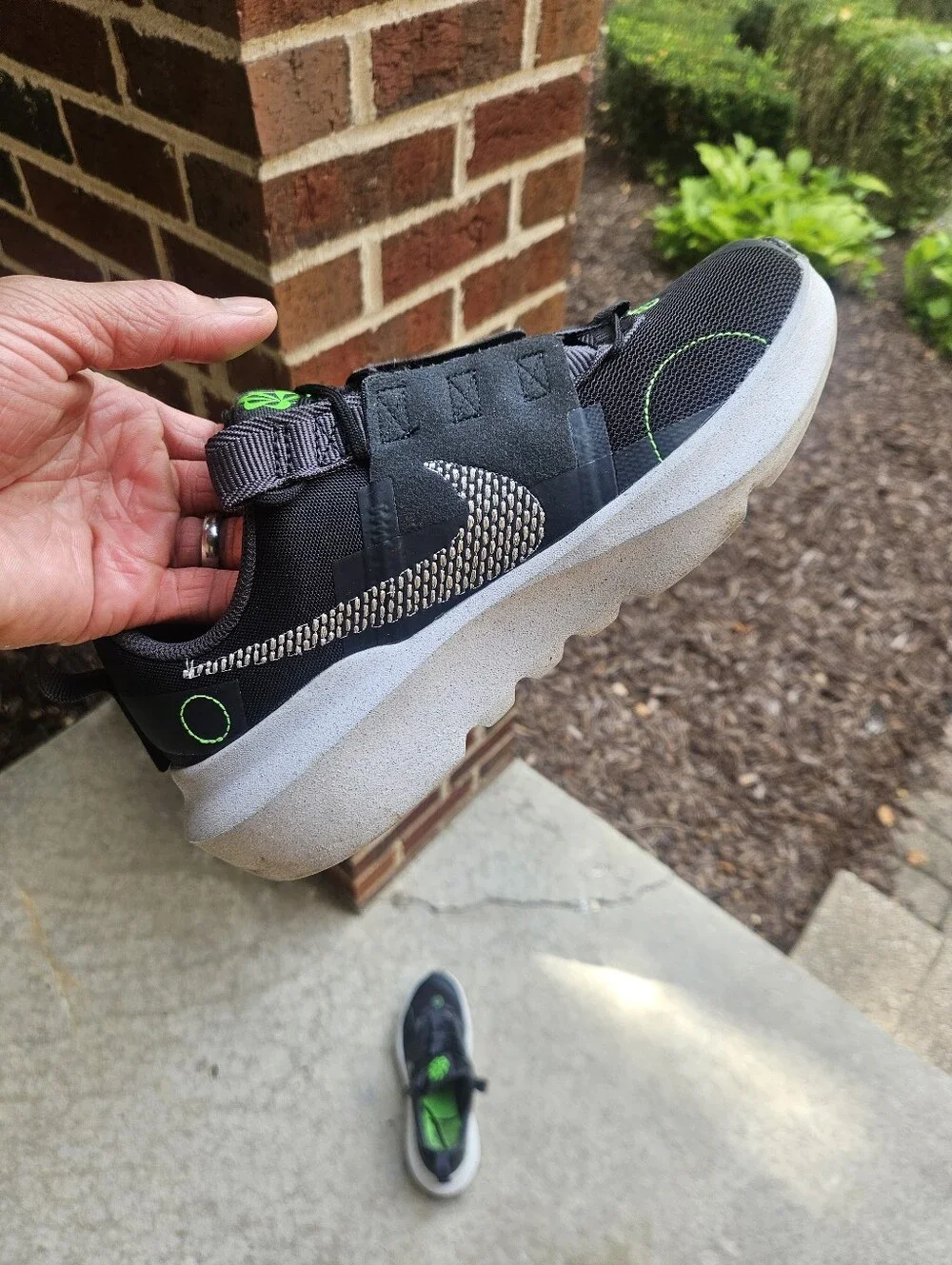 Nike Kids Black Sneakers with Neon Green Accents